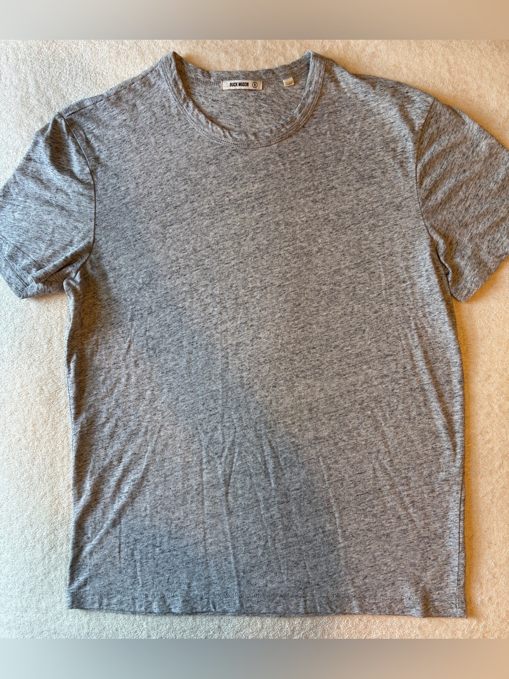 Buck Mason Heather Gray Short Sleeve T-Shirt, Men’s Small
